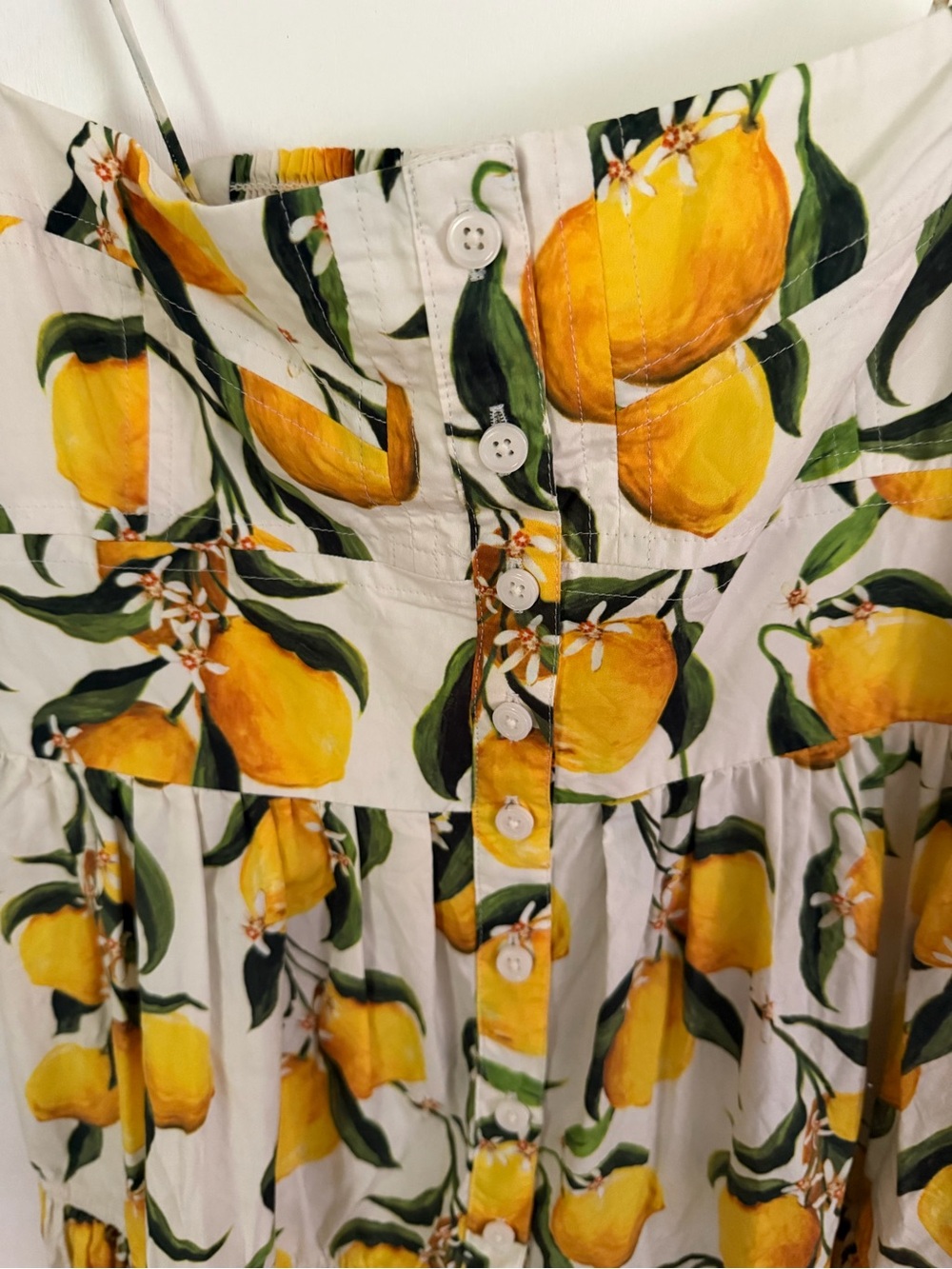 J. Crew Yellow Lemon Print Sundress with Spaghetti Straps - Picture 3 of 5